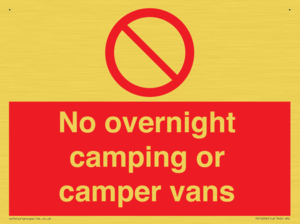 No overnight camping or camper vans